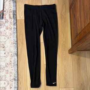 Nike Kids Black Leggings with White Logo